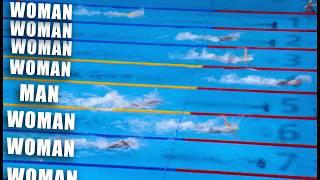 The Fastest Man vs 7 Top Females Swimmers