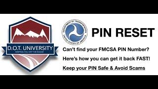 FMCSA PIN Number - How to Reset or Request so you can Update your MCS-150 (USDOT Number) or Portal 