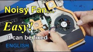 How to fix a noisy fan / repair for many types of laptop with fan like the one in the video