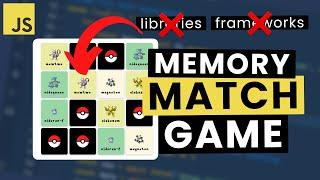 Build a JavaScript Memory Match Game - NO frameworks or libraries!!