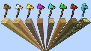 Which axe break faster in Minecraft? - Experiment