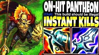 My On-Hit Pantheon Season 13 ILLEGAL Build ~ INSTANT KILLS with only 1 W  LoL Top Pant s13 Gameplay