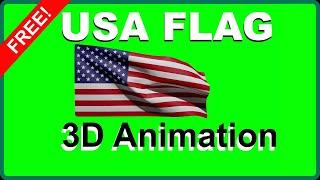  UNITED STATES  FLAG Green Screen 3D Animation Full HD 1080 AMERICAN Animated Waving Overlay FREE