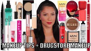 MAKEUP TIPS & FULL FACE OF DRUGSTORE & AFFORDABLE MAKEUP + WEAR TEST *oily skin* | MagdalineJanet