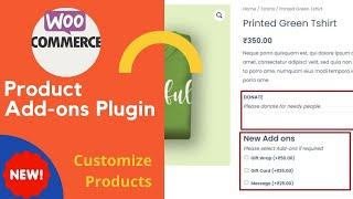 New WooCommerce Product add-ons plugin Tutorial | Review | Custom product options