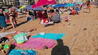 Best beach walk in Spain  !!! vacation in Benidrom | summer  beach tour in 4K 60 fps