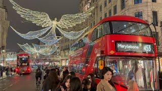 London Best Christmas Lights and Shops Displays 2024 | London’s Walking Tour [4K HDR]