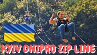 Zip Line Over Dnipro River in Kyiv, Ukraine: SkyPark Zip Line Experience