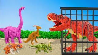 T- Rex Chasing All Dinosaurs | Dinosaurs Rescue T Rex From Hunters | Dinosaur Adventures 2024