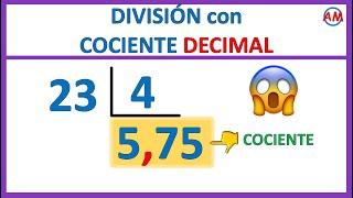  DIVISIÓN con COCIENTE DECIMAL | Super fácil  | Ejercicio N° 1