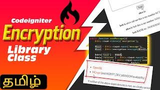 Codeigniter 3 Libraries - Encryption Class in Tamil | Encryption and Decryption | JVL code