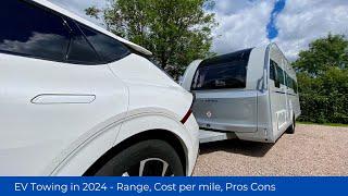 EV Towing Caravan 2024  - Range, cost, charging, pros and cons