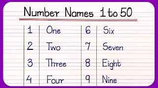 1 to 50 Spelling in English || Number Names 1 to 50  || 1 to 50 Counting || One to Fifty Spelling