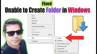 Fix Unable To Create New Folder in Windows 10/8/7  (New Folder Option Missing)