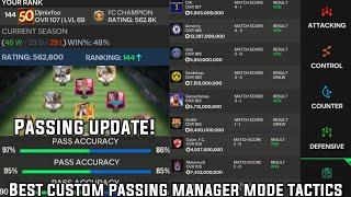 BEST CUSTOM 90+% PASSING MANAGER MODE TACTICS & FORMATION GUIDE TO FIFA CHAMPION | FC MOBILE