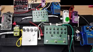 EHX Tri Parallel Mixer - Pt1 recording in 4 parts and 1 - Mel 9 /Freqout/Big Muff -Squier Std Tele