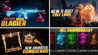 OMG  New Mythic M416 Glacier | Next X-Suit Full Look | New Animated Conqueror Frame | Pubgm