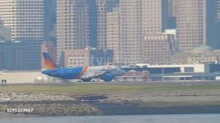 Allegiant Air landing Boston Logan International Airport - 4K Video