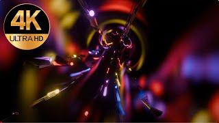 9 hour 4k Fast Moving Neon Tunnel Relaxing Metallic Color Abstract Meditation Video Background loop