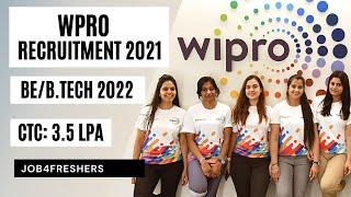 Wipro Recruitment 2021 for freshers | Off-Campus Recruitment Drive | BE/B.Tech  | Job4freshers