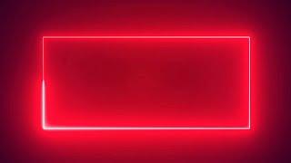 Neon Lights rectangle frame animated loop background, Neon Border video, Free Motion Background  #12