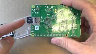 insert microSD card into Raspberry Pi B+