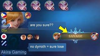 SAVAGE!! WHEN GLOBAL DYRROTH PLAY FANNY  - Mobile Legends