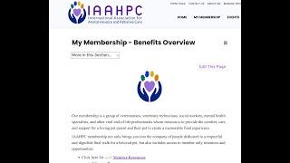 How to Navigate  the IAAHPC Member Portal