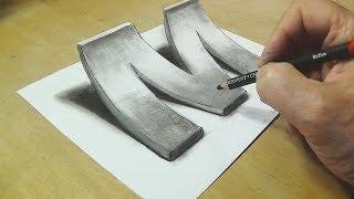 How To Draw A 3d Letter M - Awesome Trick Art