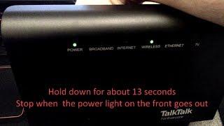 How to factory reset a TalkTalk Super Router (Huawei HG633)