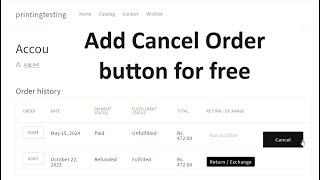 How to add cancel order button in shopify for free