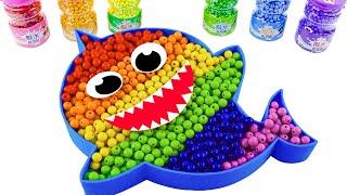 ASMR Video | How To Make Rainbow Baby Shark Bathtub With Mixing Beads | Satisfying Idea By Yo Yo