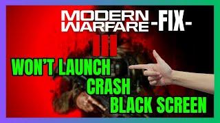 How to Fix CoD MW3 & Warzone Won't Launch: Black Screen & Crashing Solutions