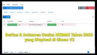 Berkas & Dokumen yang diupload Di  Siman V2 untuk Usulan RKBMN Tahun 2026