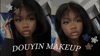 DOUYIN￼ Korean/Asian make up on a black girl 