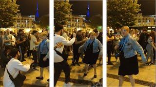 ტურისტმა ქალბატონმა ქუჩაში ქართველ ბიჭთან იცეკვა (რაჭული) - უამრავი დაუპატიჟებელი სტუმარი