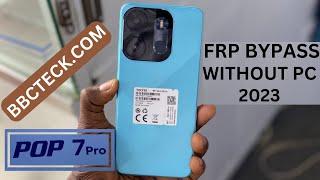 TECNO POP 7 PRO FRP BYPASS WITHOUT PC | TECNO PF6 GOOGLE LOCK BYPASS