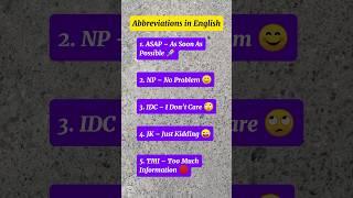 Abbreviations in English 3 | Learn English Words | Improve your English #english