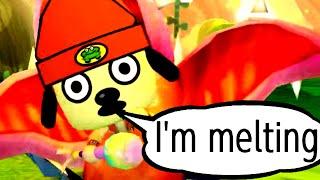 parappa literally gets eaten by a plant (miitopia)