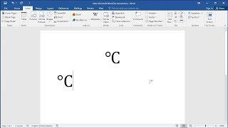 How to type Degrees Celsius symbol in Word
