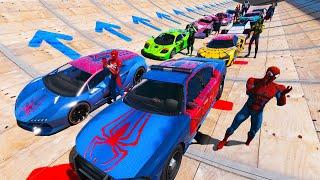 Reuniting Old Cars Onegamesplus GTA V Race time Ramps Challenge Spiderman car Police