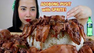 ADOBONG PUSIT WITH SPRITE | YUMMY ULAM | MUKBANG PHILIPPINES 