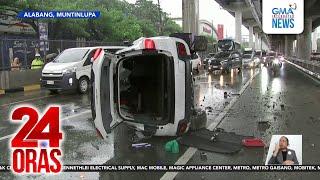 SUV sa Skyway, tumilapon sa kabilang lane at tumama sa kotse | 24 Oras