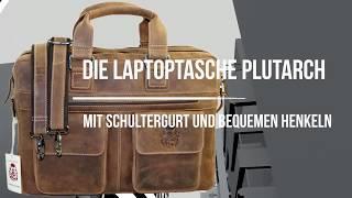 Braune Laptoptasche aus Leder - PLUTARCH  - Baron von Maltzahn