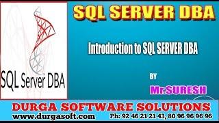 SQLServer DBA || Introduction to SQL Server DBA