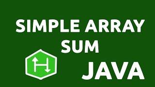 Simple Array Sum - HackerRank Solution (Java)