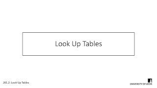 Look Up Tables
