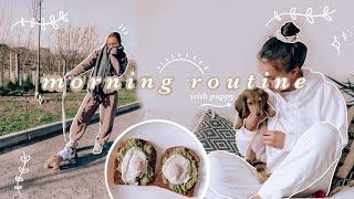 my 6am morning routine with a puppy // spring 2021