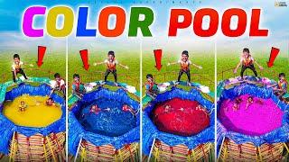 Making Biggest Multi Colour Pool- Holi Special  Telugu Experiments