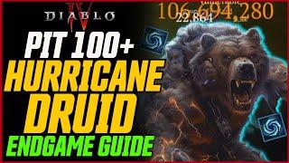 New BEST Druid Build! Pit 100+ Hurricane Druid // Diablo 4 Season 4 HurriCrit Druid